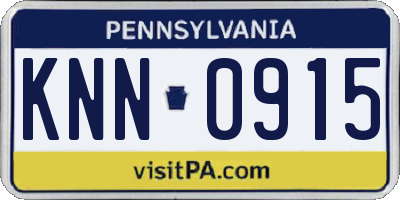 PA license plate KNN0915