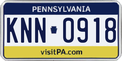 PA license plate KNN0918