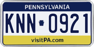 PA license plate KNN0921