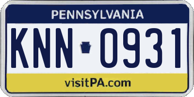 PA license plate KNN0931