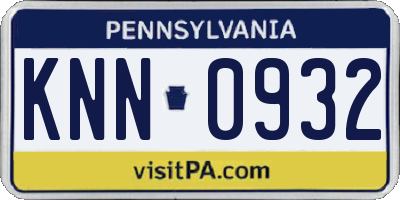 PA license plate KNN0932