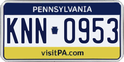 PA license plate KNN0953