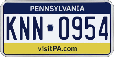 PA license plate KNN0954