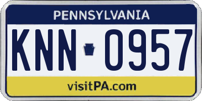 PA license plate KNN0957
