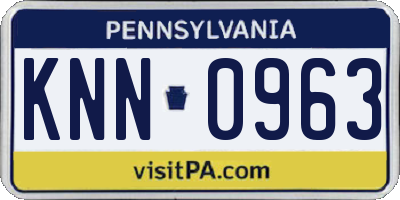 PA license plate KNN0963