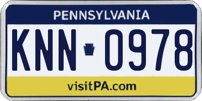PA license plate KNN0978