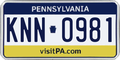 PA license plate KNN0981