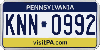 PA license plate KNN0992