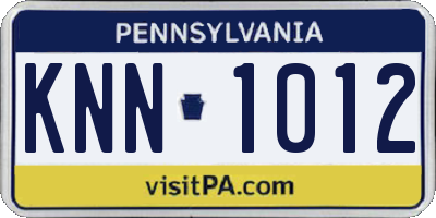 PA license plate KNN1012
