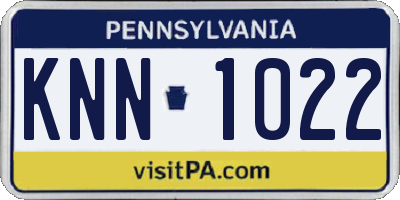 PA license plate KNN1022