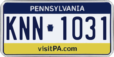 PA license plate KNN1031