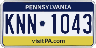 PA license plate KNN1043
