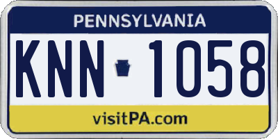PA license plate KNN1058