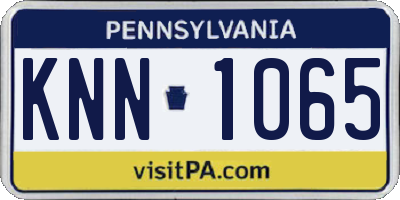 PA license plate KNN1065