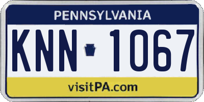 PA license plate KNN1067