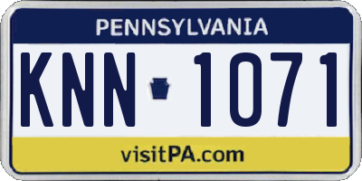 PA license plate KNN1071