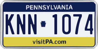 PA license plate KNN1074
