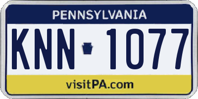 PA license plate KNN1077