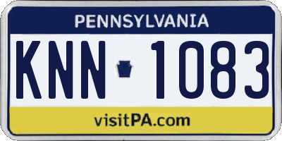 PA license plate KNN1083