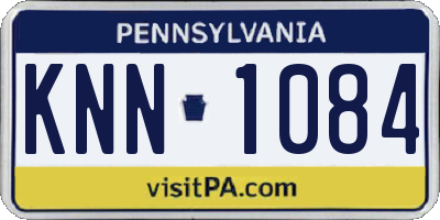 PA license plate KNN1084