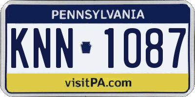PA license plate KNN1087