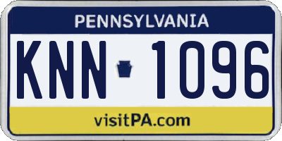 PA license plate KNN1096