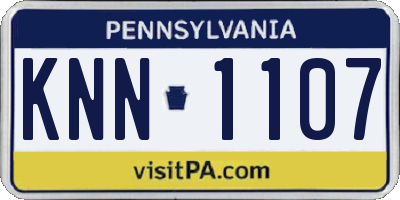 PA license plate KNN1107