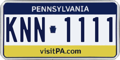 PA license plate KNN1111
