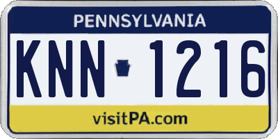 PA license plate KNN1216
