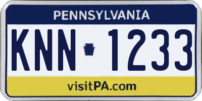 PA license plate KNN1233