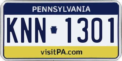 PA license plate KNN1301