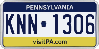 PA license plate KNN1306