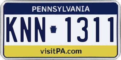 PA license plate KNN1311