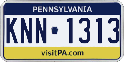 PA license plate KNN1313