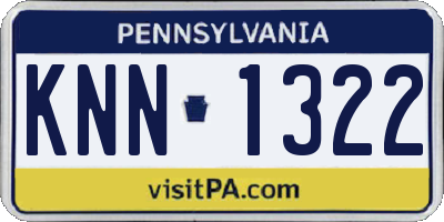 PA license plate KNN1322