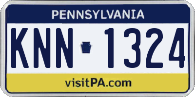 PA license plate KNN1324