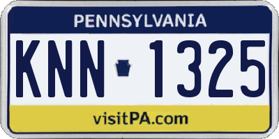 PA license plate KNN1325