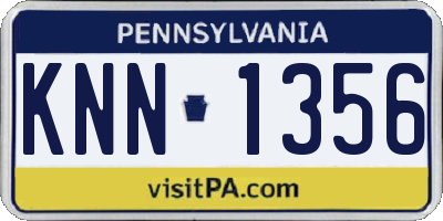 PA license plate KNN1356