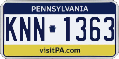 PA license plate KNN1363
