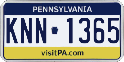 PA license plate KNN1365