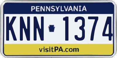 PA license plate KNN1374