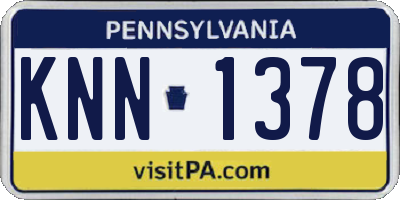 PA license plate KNN1378