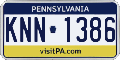 PA license plate KNN1386