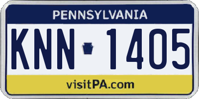 PA license plate KNN1405
