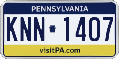 PA license plate KNN1407