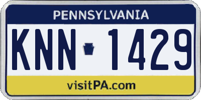 PA license plate KNN1429