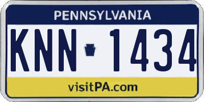 PA license plate KNN1434