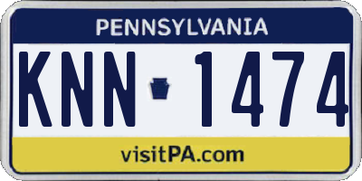 PA license plate KNN1474