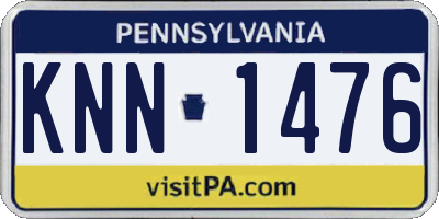 PA license plate KNN1476