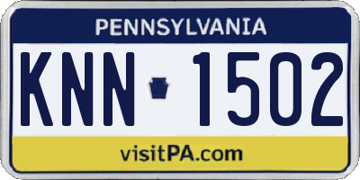 PA license plate KNN1502